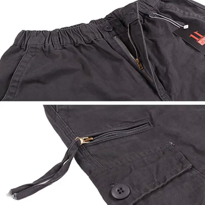 Pantalon cargo 100% coton multi-poches élastique pour pêche et randonnée 2025