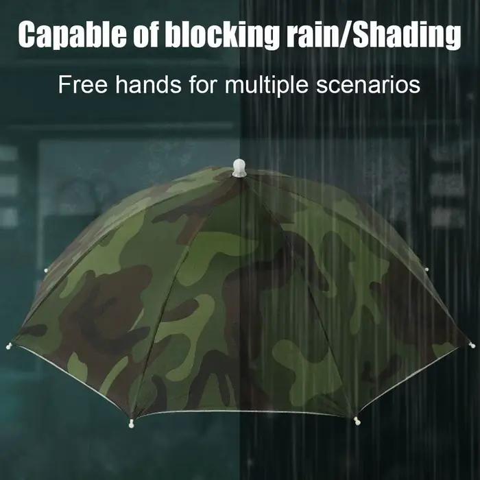 Chapeau parapluie pêche anti-vent pliable portable protection solaire pluie camping plage extérieur
