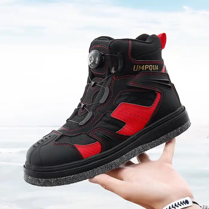Chaussures de pêche en récif et rochers Outdoor, semelle cloutée en feutre et acier pour pêche en amont sécurisée