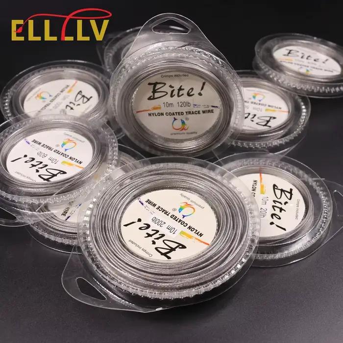 Fil d'acier tressé nylon 7 brins 5 à 200LB pour bas de ligne leurre pêche en mer jigging