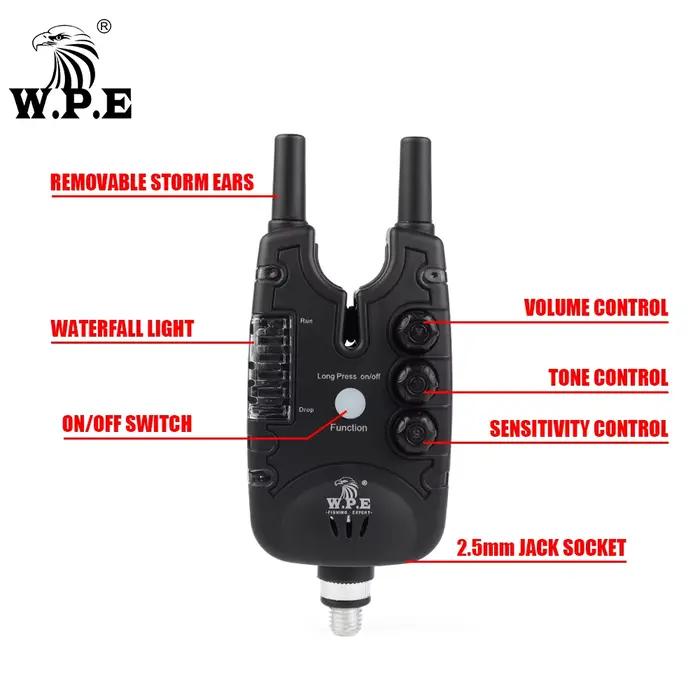 Kit alarme électronique W.P.E 4+1 pour carpe - Système sans fil avec LED et alerte sonore