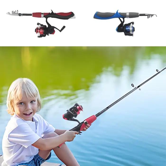 Canne à pêche télescopique enfant avec moulinet et appâts - Kit complet pêche en eau douce et mer