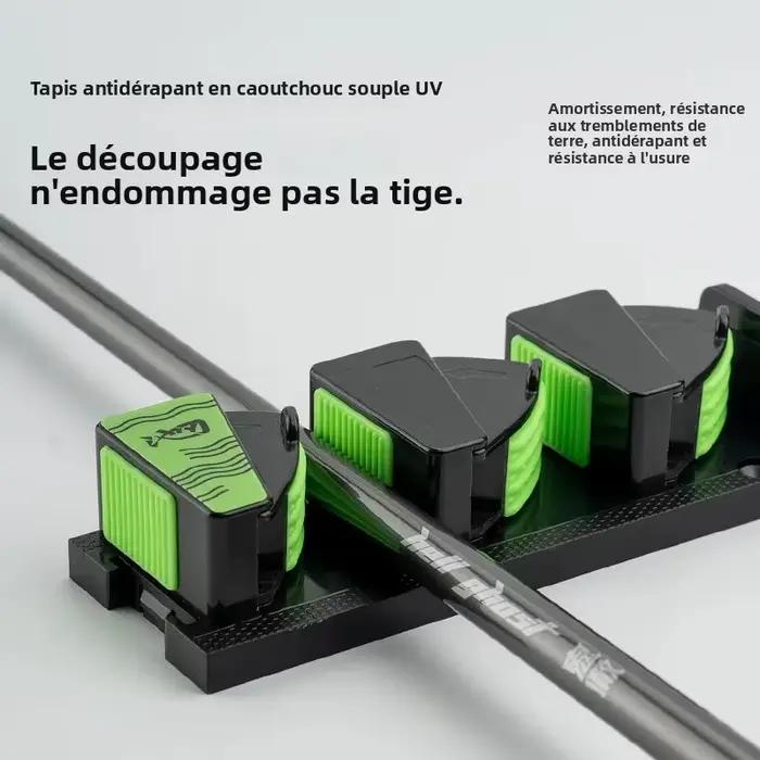 Support de canne à pêche mural LINNHUE 3 trous avec adhésif 3M pour rangement vertical et affichage