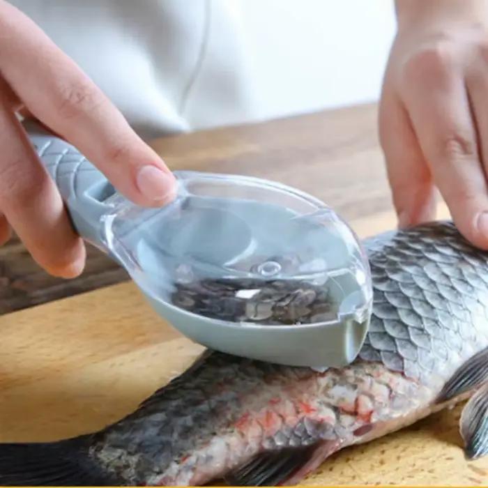 Racleur à écailles de poisson manuel avec couvercle, pour nettoyer et entretenir votre matériel de pêche