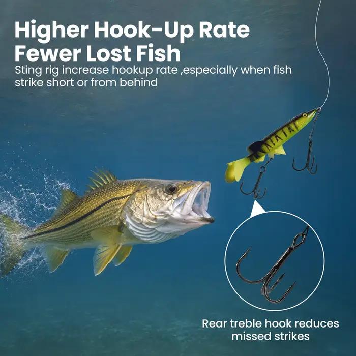 Hameçons Stinger Rig en acier à haute teneur en carbone pour pêche de brochet et autres poissons de lac et mer ocasions spéciales pêche sportive et loisirs