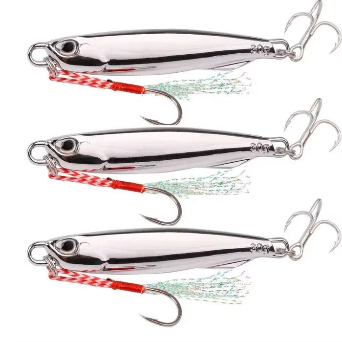 Lot de 5 Leurres Métal Jig 10g à 30g Appât Pêche en Mer pour Bar et Poissons Carnassiers