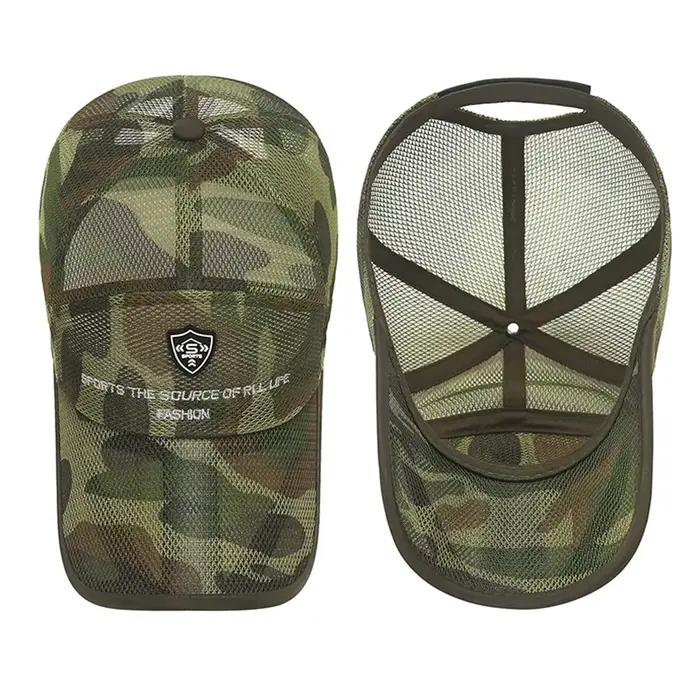 Casquette baseball camouflage été 2023 pêche - Mesh complet grande visière snapback réglable broderie