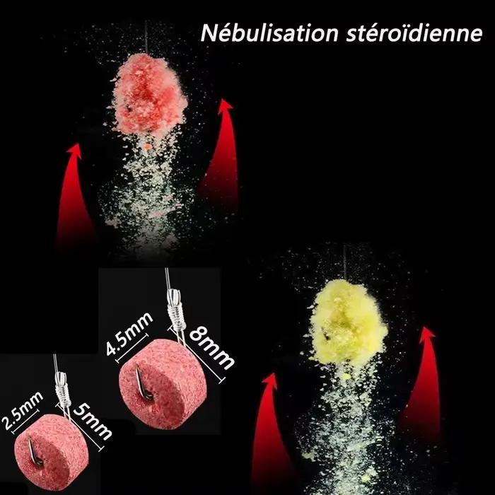 Attractant granulé creux parfum poisson pour pêche carpe - appât fibre atomisation morsure