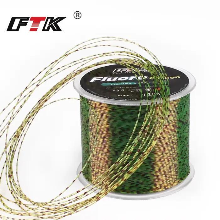 Ligne de Pêche Fluorocarbone Invisible FTK 120m, Très Haute Résistance 4.13-34.32LB pour Traque des Carnassiers