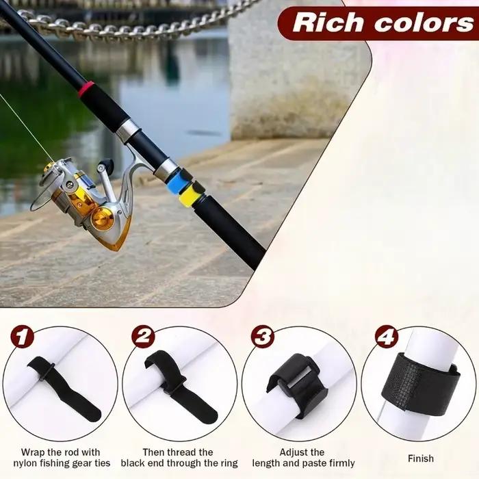 10 sangles réutilisables pour fixation canne à pêche : attaches réglables pour transport et rangement