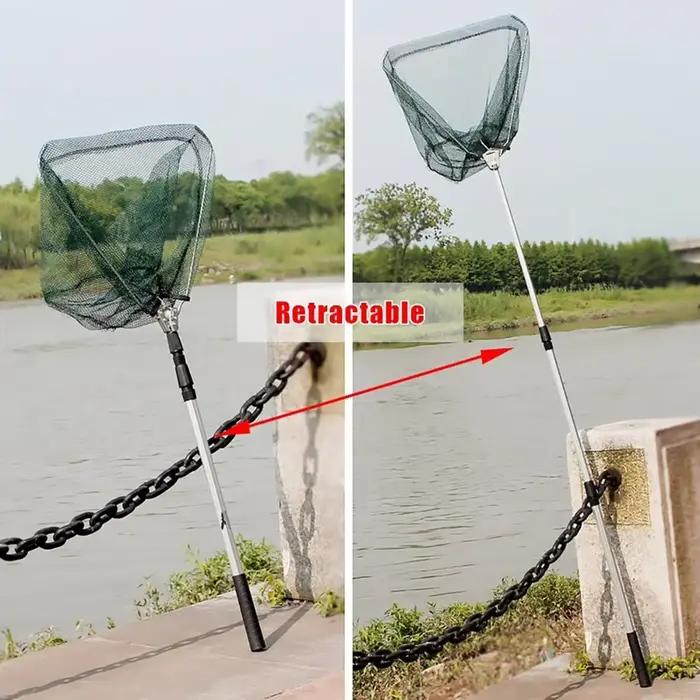 Épuisette télescopique 55-190cm pour saumon, carpe, silure - Filet flottant pliable facile