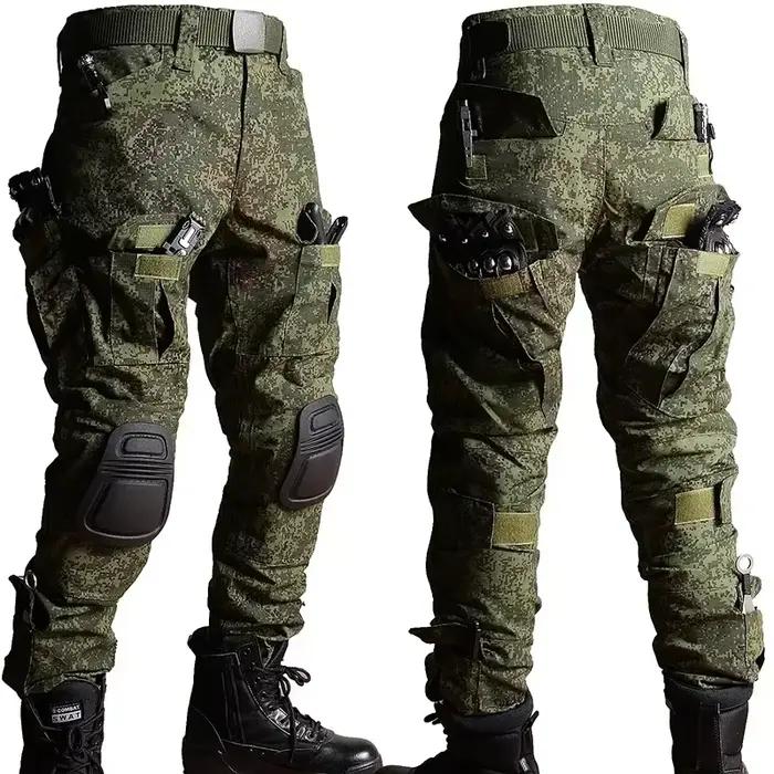 Set camouflage armée 2 pièces - T-shirt manches longues et pantalon cargo pour pêche confortable
