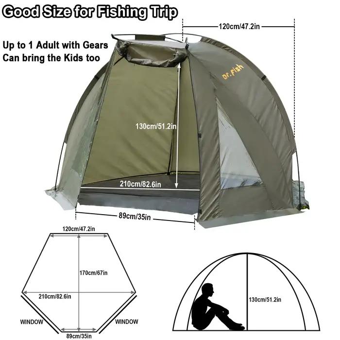 Tente bivouac pêche carpe 1-2 personnes - Abri ultraléger imperméable pour chasse et aventure