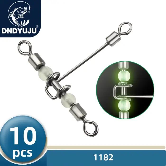 10 pièces émerillons T luminescents DNDYUJU avec perles pour pêche nocturne et faible luminosité