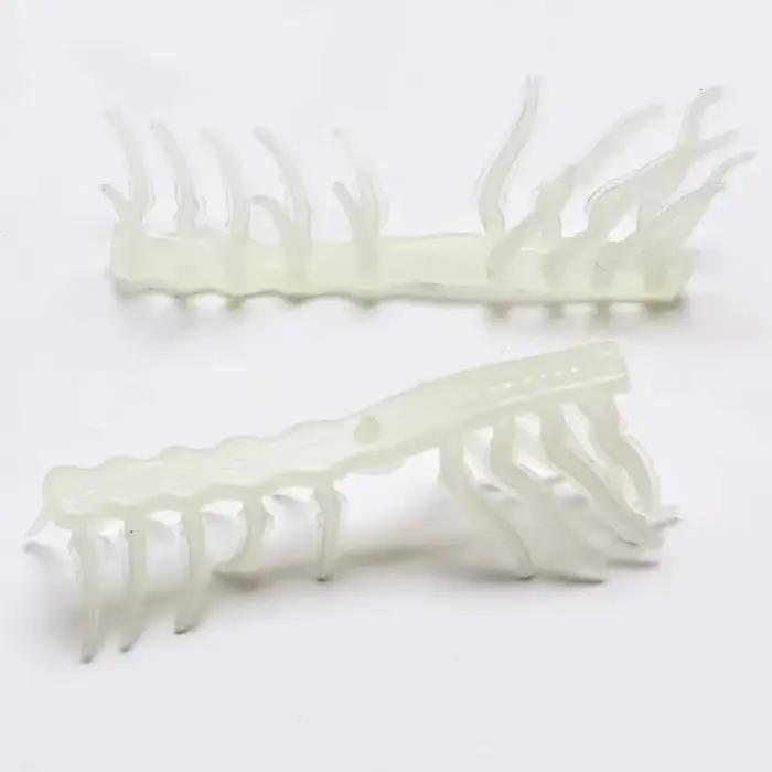 10 accessoires crevettes en bois luminescents pour leurres souples, appâts artificiels pêche nocturne