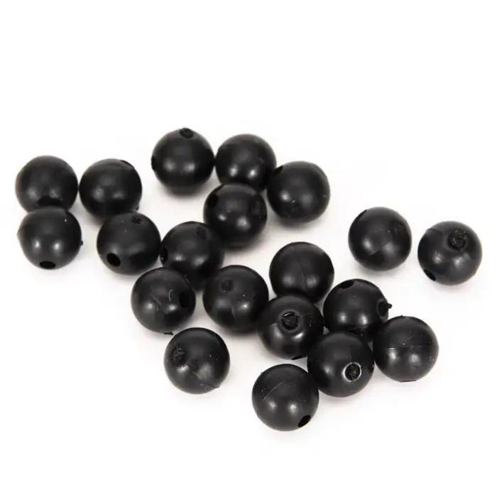 100 perles de pêche rigides et souples 3mm à 8mm, stoppeurs noirs pour appâts et montages carpe