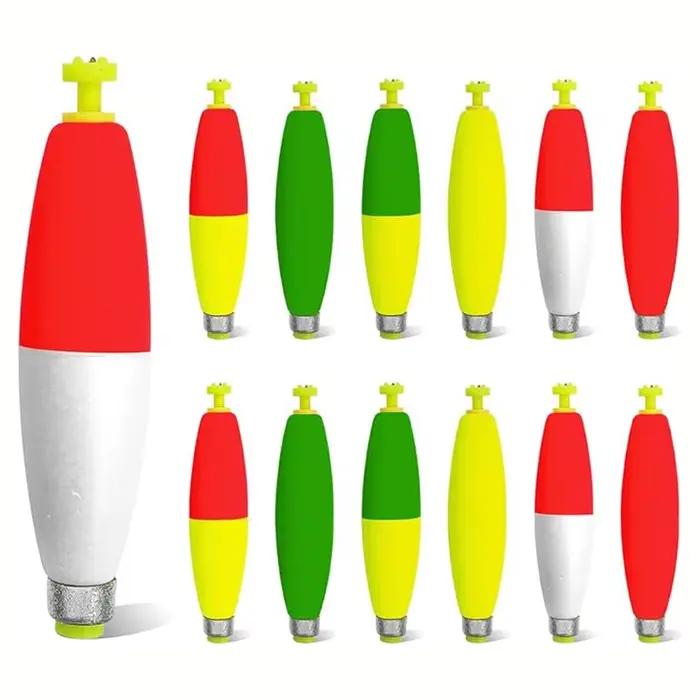 12 flotteurs lestés EVA snap-on pour pêche crappie, panfish et poisson-chat tailles 1.5-3 pouces