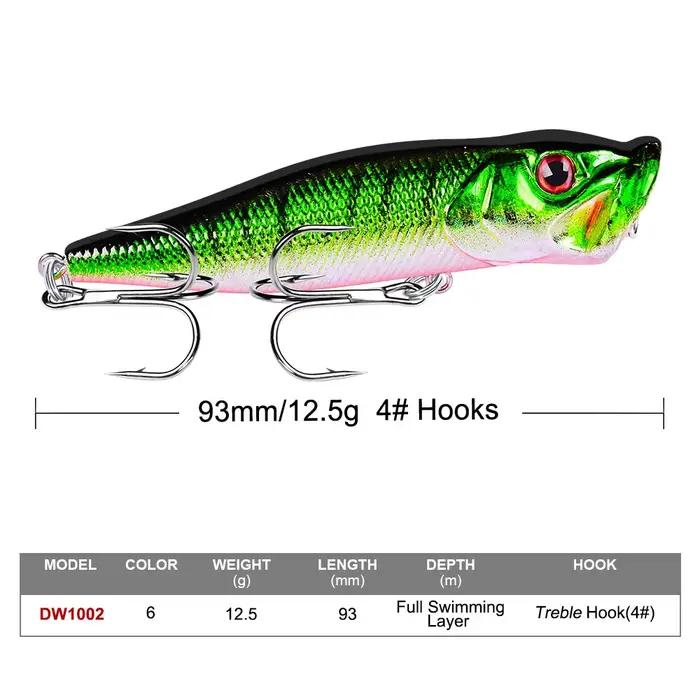 Leurre popper 93mm/12.5g FLYSAND - Appât surface topwater - Wobbleur dur pêche carnassiers
