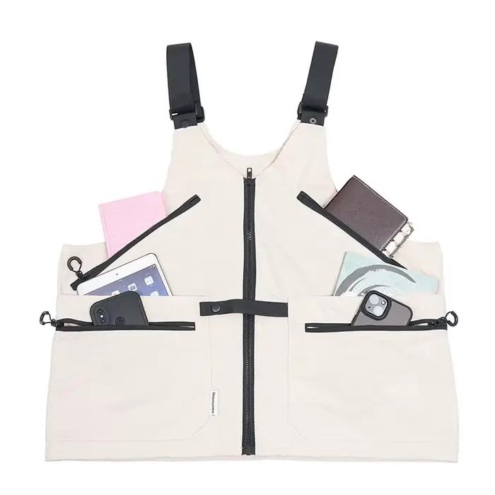 Gilet de pêche unisexe étanche multipoches - Veste technique outdoor grande capacité portable résistante