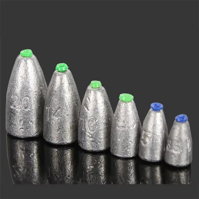 Lot de 10 plombs de pêche mer plombées bullet 2g à 20g pour ligne et fond accessoires pêche