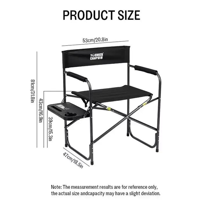 Chaise pliante pêche confortable Outdoor Camping avec dossier renforcé Oxford noir