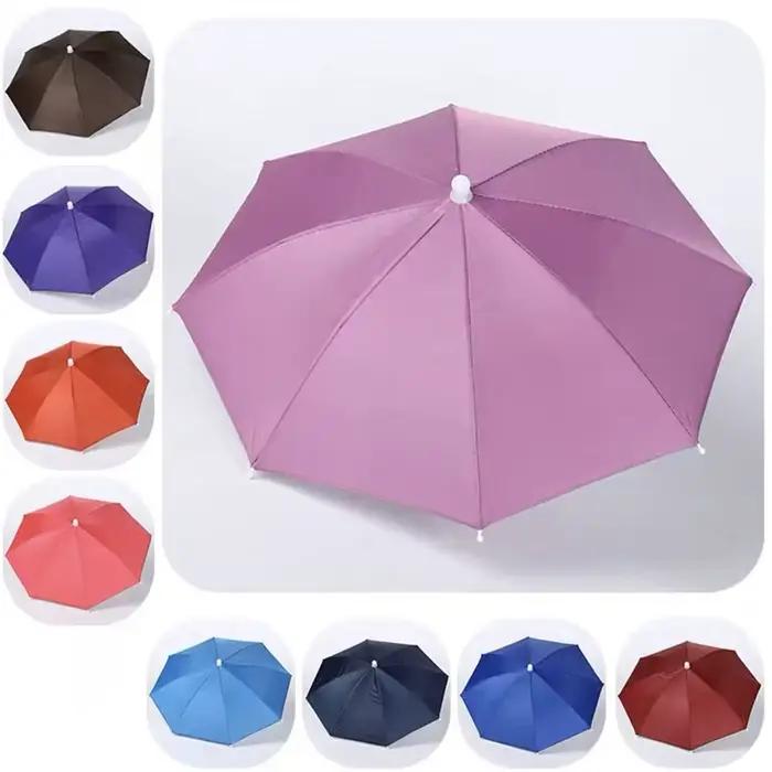 Chapeau parapluie outdoor pliable anti-vent - Équipement pêche portable pour plage camping