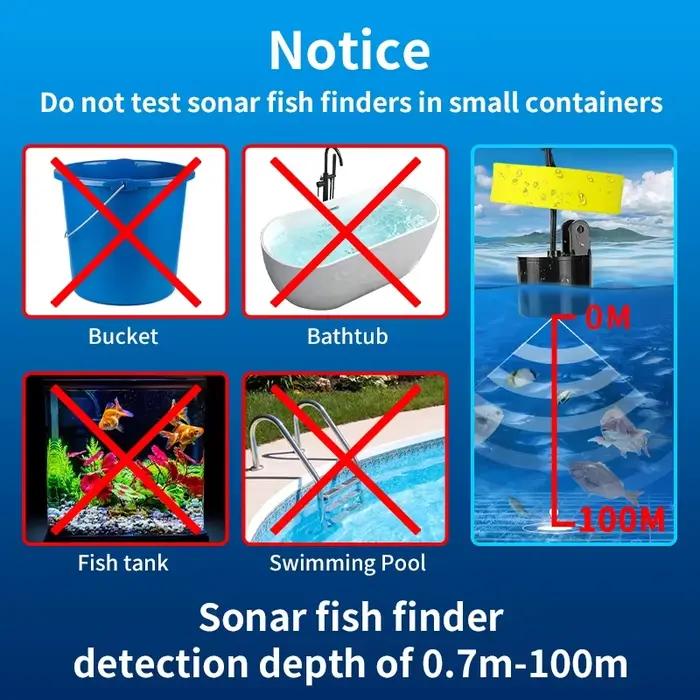 Sondeur portable avec alarme 100m couverture 45° détection poissons lac mer pêche sportive