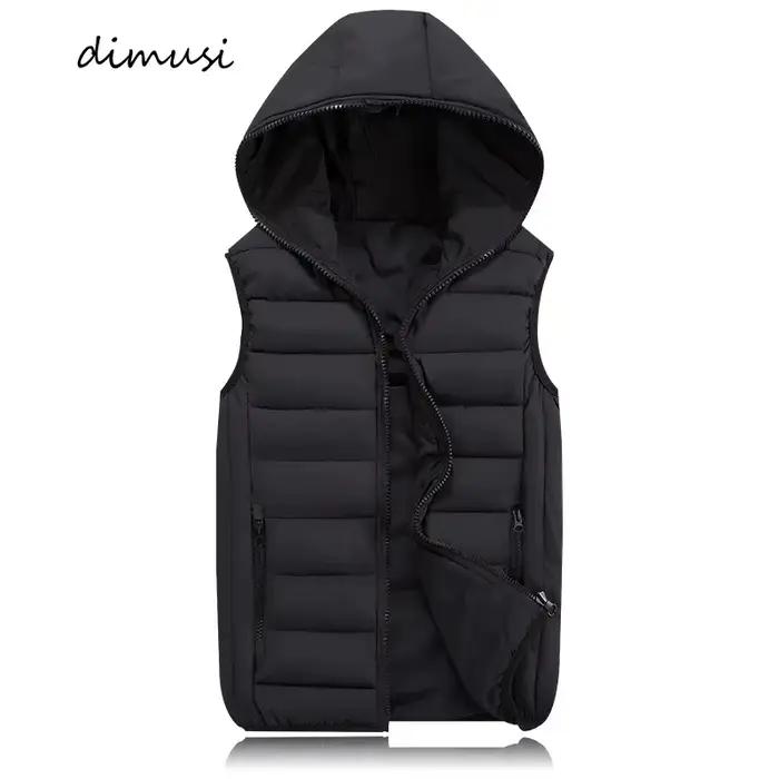 Veste sans manches matelassée homme hiver chaude avec capuche coton épais taille 4XL