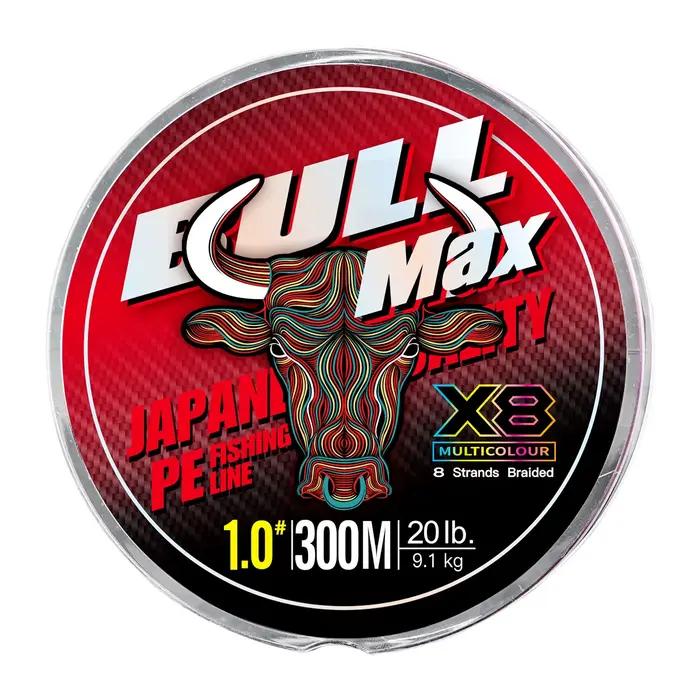 Ligne pêche mer Seasir Bull Max X8 qualité japonaise PE 0.8-6.0 300M 15-70LB multifilament multicolore