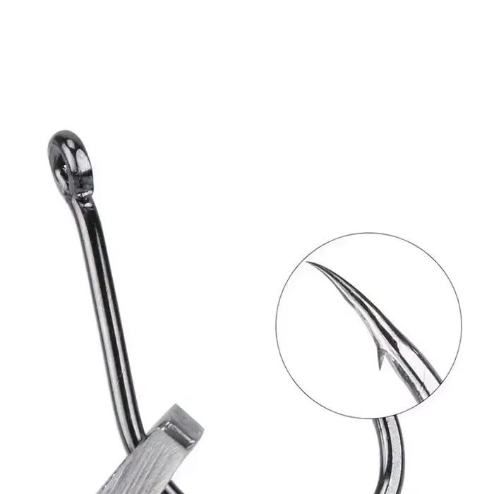 100 hameçons circle argentés acier carbone haute résistance tailles #3 à #12 pour pêche sportive