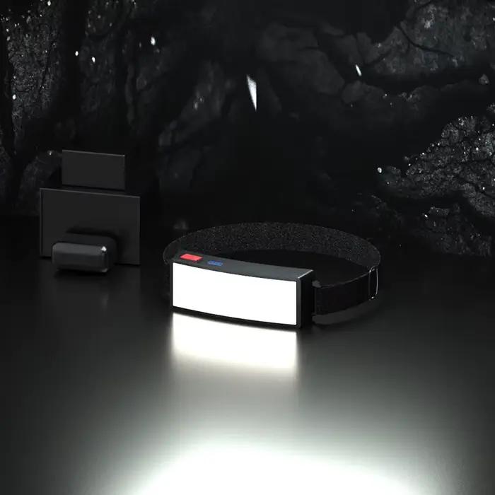 Lampe frontale COB portable rechargeable USB multifonction pêche camping escalade randonnée