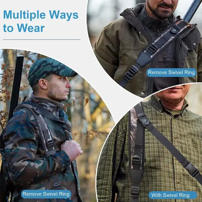 Sangle de fusil mains libres néoprène pour chasse et pêche ajustable et antidérapante polyvalente pour sports de plein air