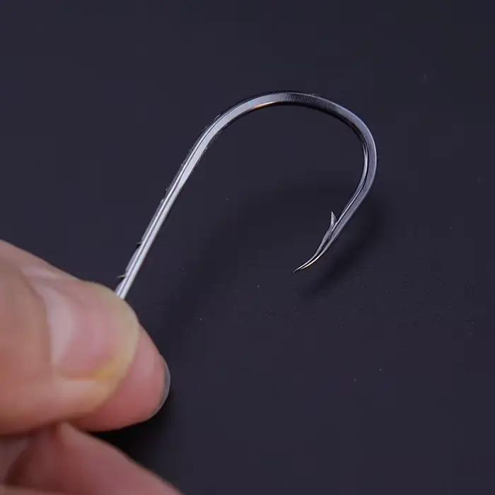 50 hameçons longue tige double porte-appât pour pêche surfcasting et appâts vivants - acier carbone