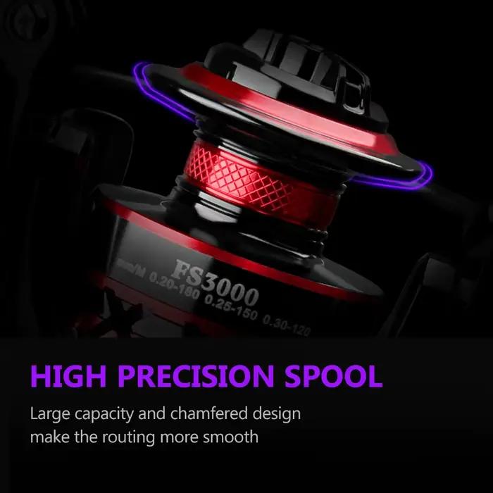 Moulinet spinning Deukio frein 12kg avec roulements durables et bobine métal eau douce mer