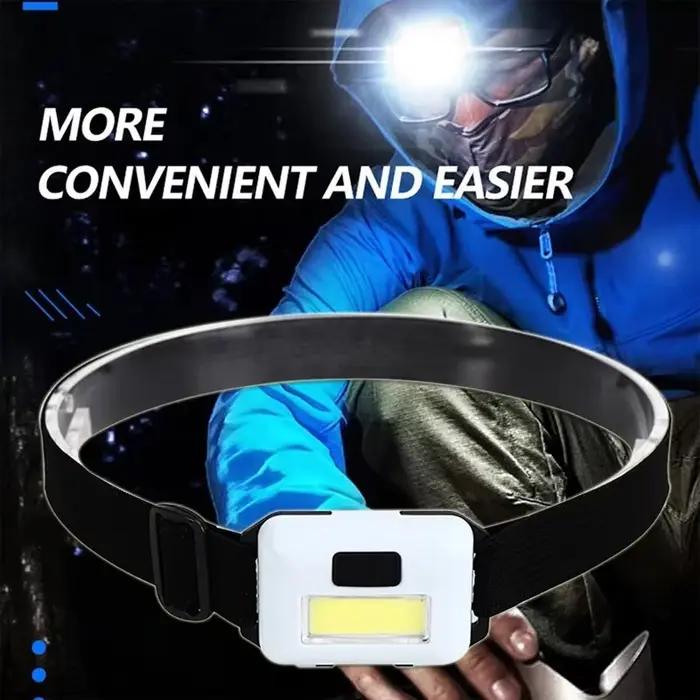 Mini lampe frontale LED COB portable étanche - 3 modes d'éclairage pour camping et pêche légère