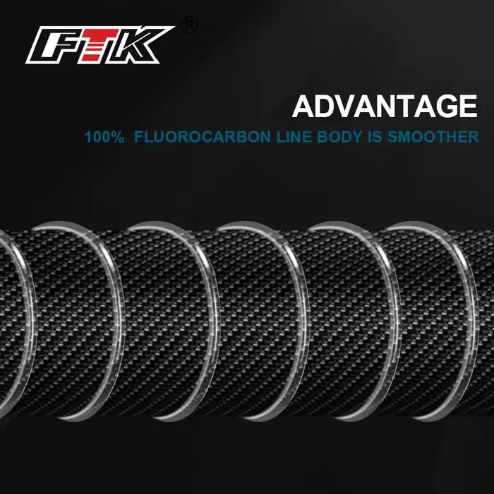 Fluorocarbone FTK 100m super souple 4.13-34.32LB pour pêche aux leurres et pêche à la mouche leader