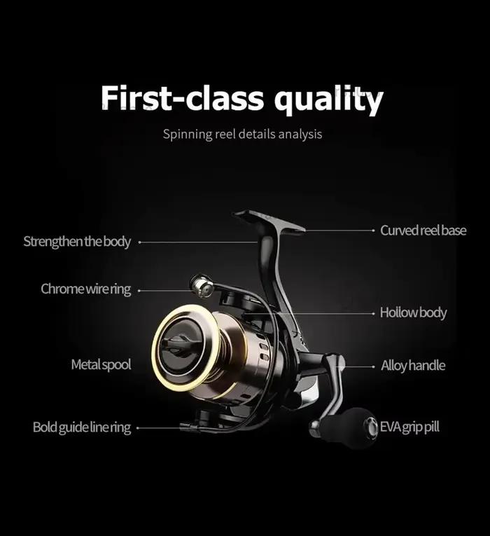 Moulinet de pêche spinning métallique NUOYING 12KG de drague haute vitesse pour eau douce et mer