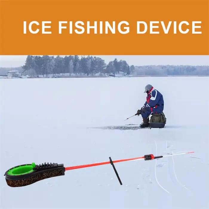 Canne à pêche sur glace mini portable hiver plastique ABS démontable étanche avec pointe remplaçable