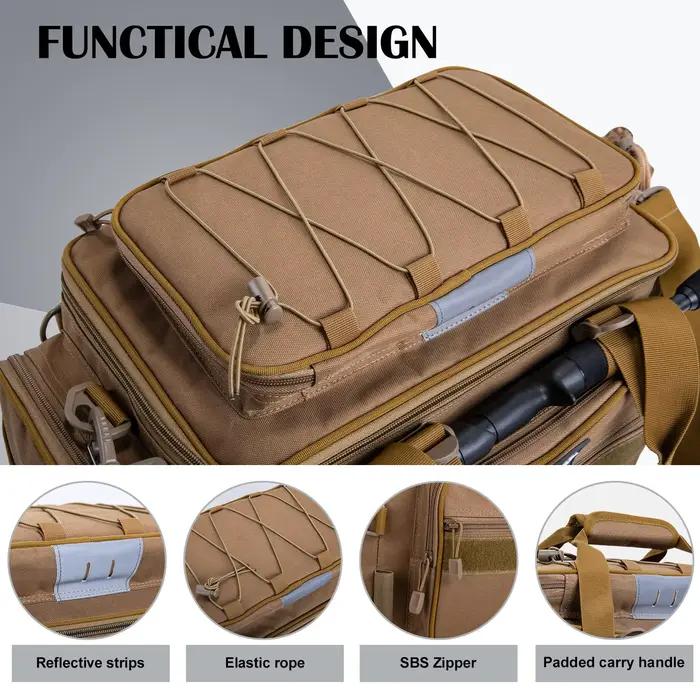 Sac matériel pêche Goture 600D étanche grande capacité épaule - Rangement équipement camping cadeaux hommes