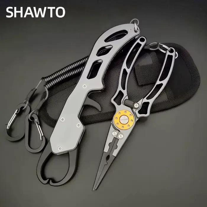 Kit outils pêche mer SHAWTO aluminium pinces décrocheur grip écailles ciseaux accessoires matériel
