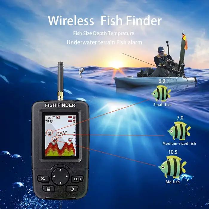 Détecteur poissons sans fil Pupopan sonar alertes pêche échosondeur portable pour eau douce et mer