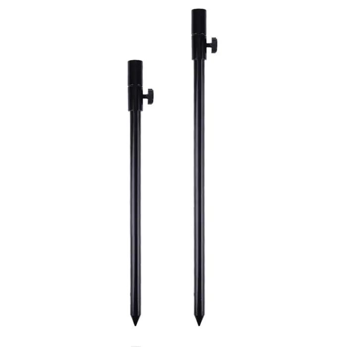 Support de canne réglable pour alarme de pêche carpe - Tige de berge en aluminium noir extensible