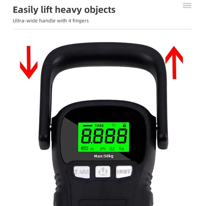 Balance digitale portable 50kg/5g avec écran rétroéclairé pour pêche et voyage