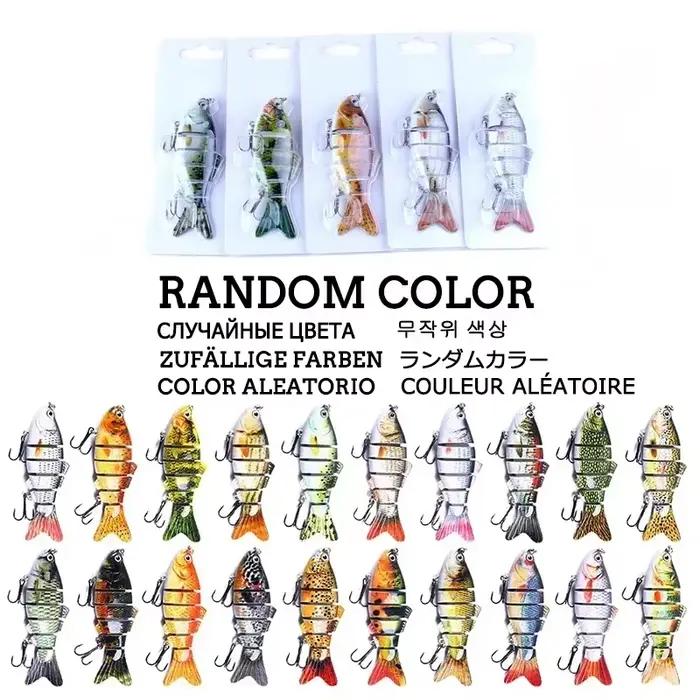 Leurre de pêche leurre dur crankbait 6 segments articulés 10cm 17.5g, appât nageur coulant, lot de
