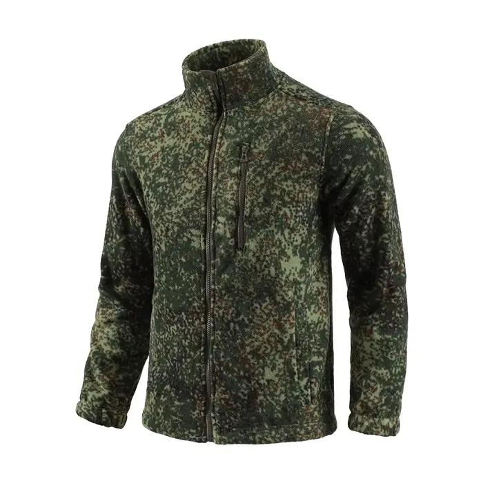 Veste camouflage extérieur polaire double face pour pêche et randonnée - Confort chaud