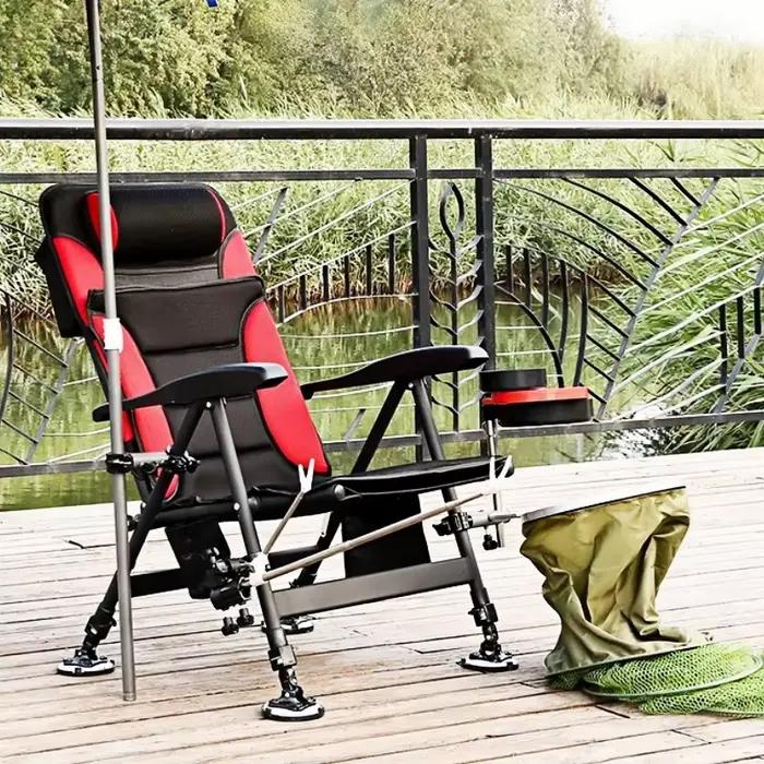 Chaise pêche télescopique réglable pliante camping extérieur équipement pêcheur portable