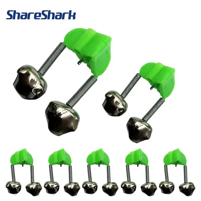 ShareShark 5-10 cloches morsure pêche ABS vert : clip embout canne accessoires pêche