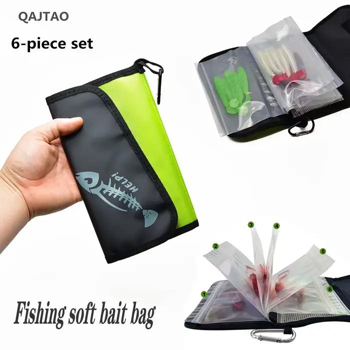 Sac de rangement leurres souples PVC compartimenté étanche pour pêche accessoires