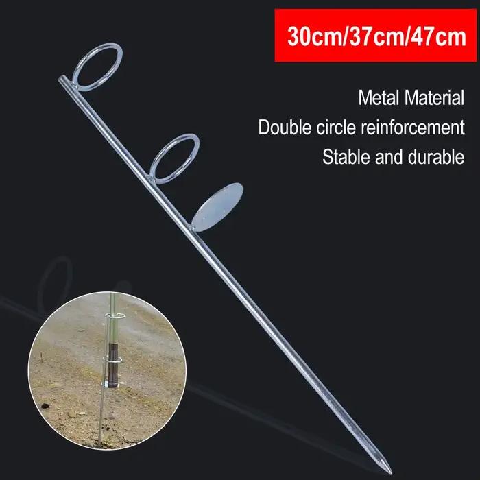 Support Canne Pêche Portable 30-50cm avec Piquet Acier Inox - Support Rive Sol Pratique Pêche au Coup