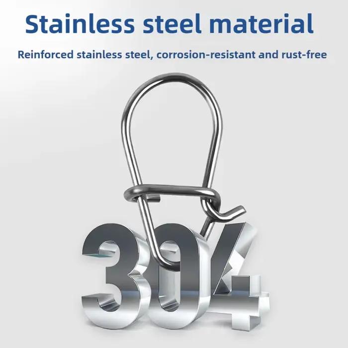 50 clips rapides en acier inoxydable pour raccords de pêche mer et eau douce